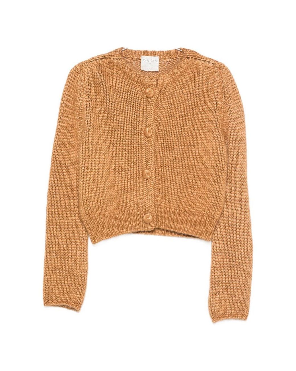 Forte_forte Natural Cashmere Blend Kitted Cardigan