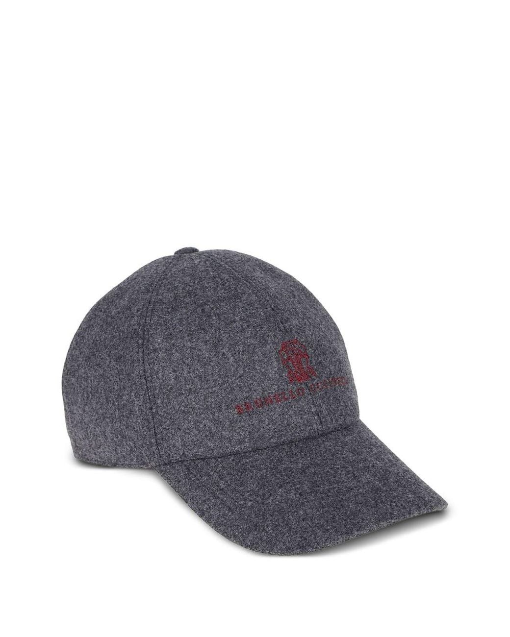 Brunello Cucinelli Blue Wool Baseball Cap for men