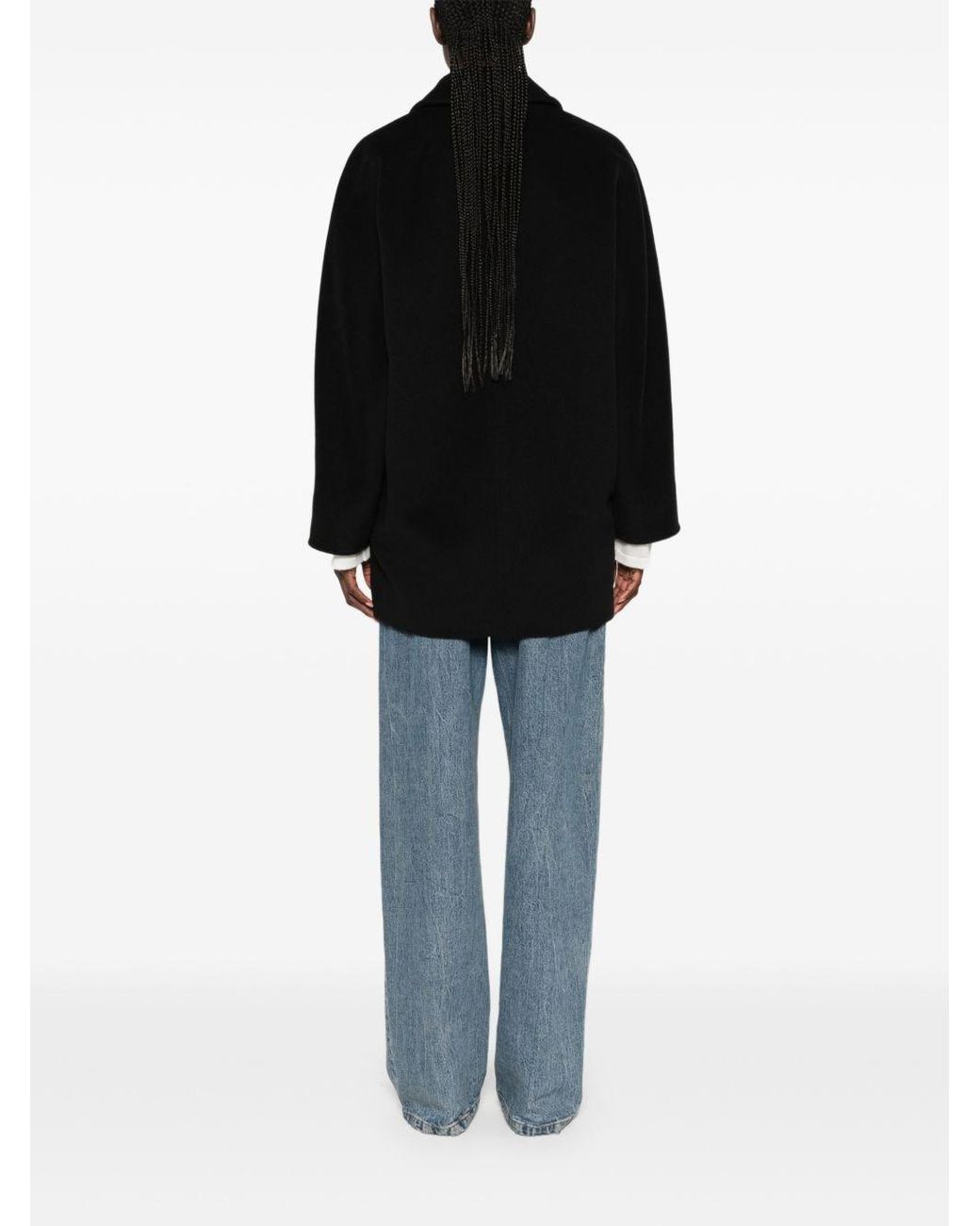Max Mara Black Wool And Cashmere Short Coat