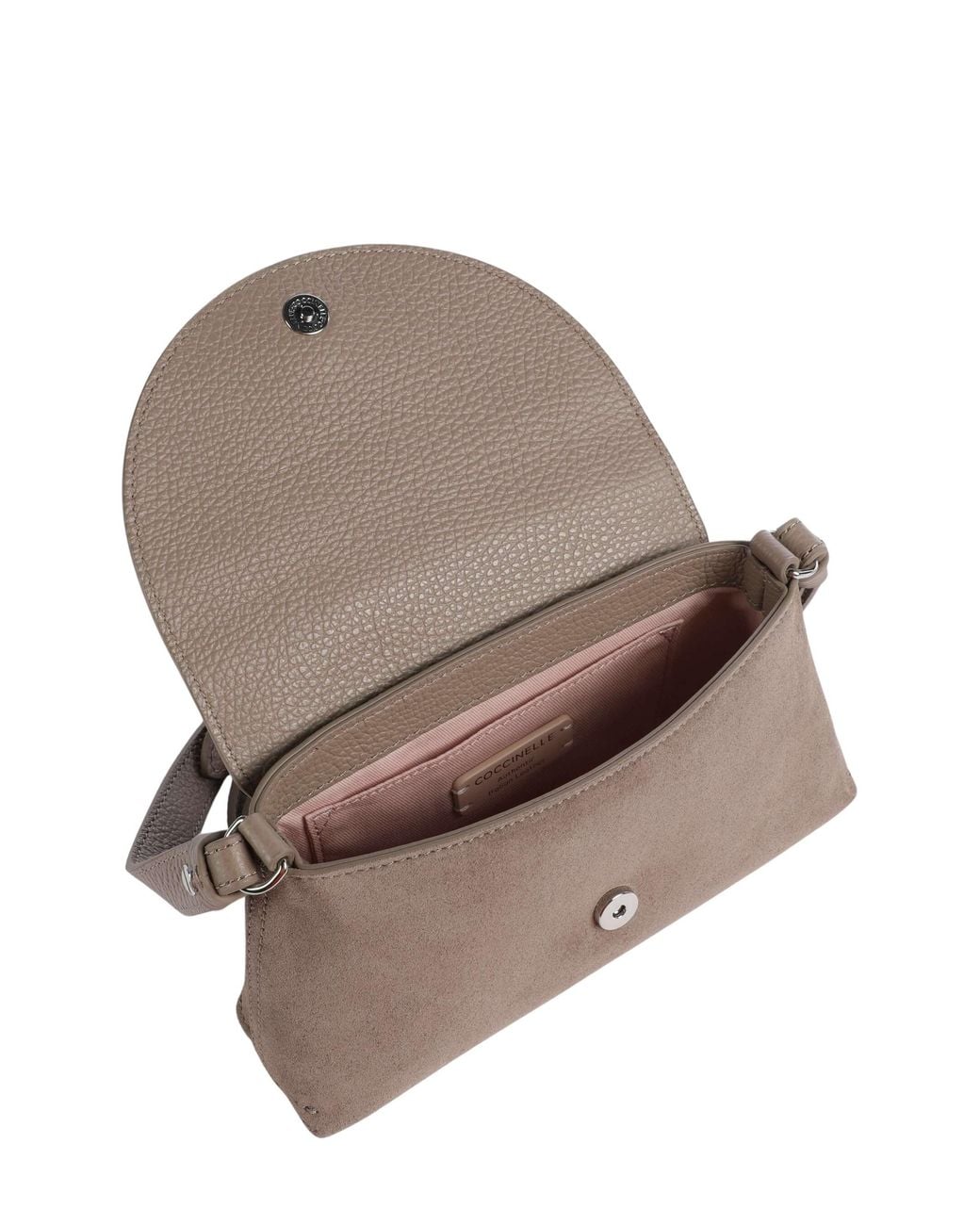 Coccinelle Gray Nikla Suede Crossbody Bag