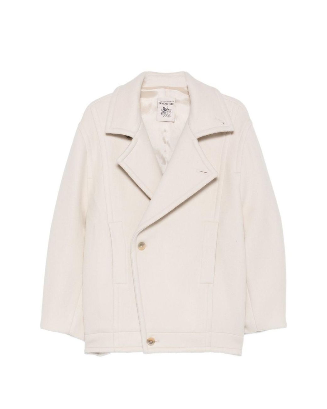 Semicouture White Kara Wool Coat