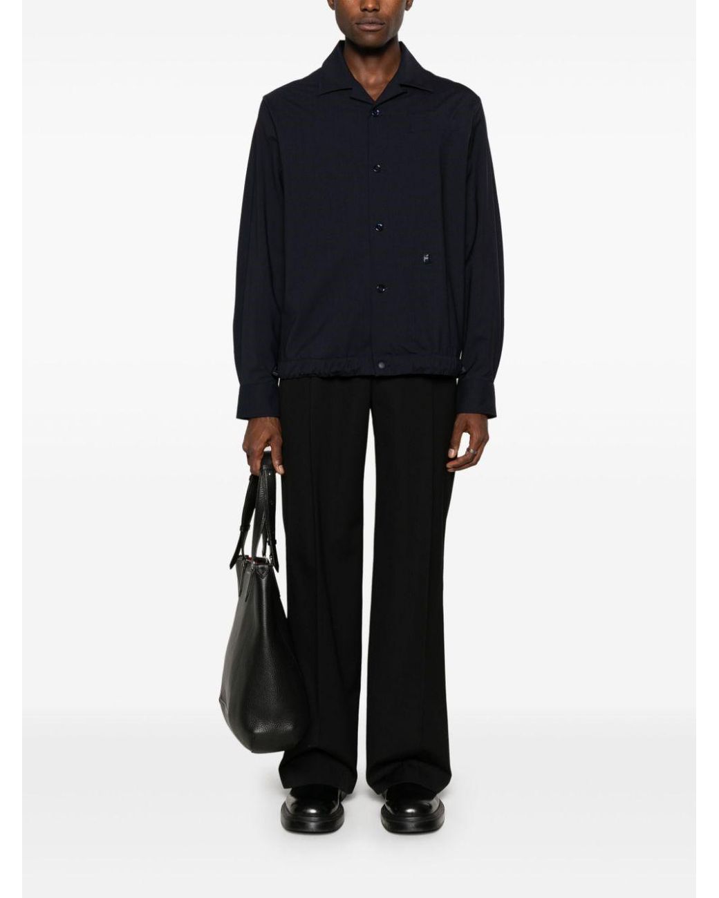Givenchy Blue Logo Plaque Shirt for men
