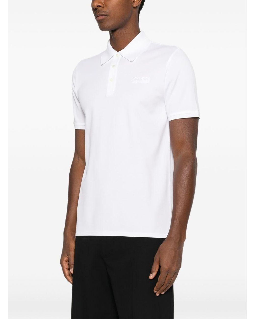 Givenchy White Logo Cotton Polo Shirt for men