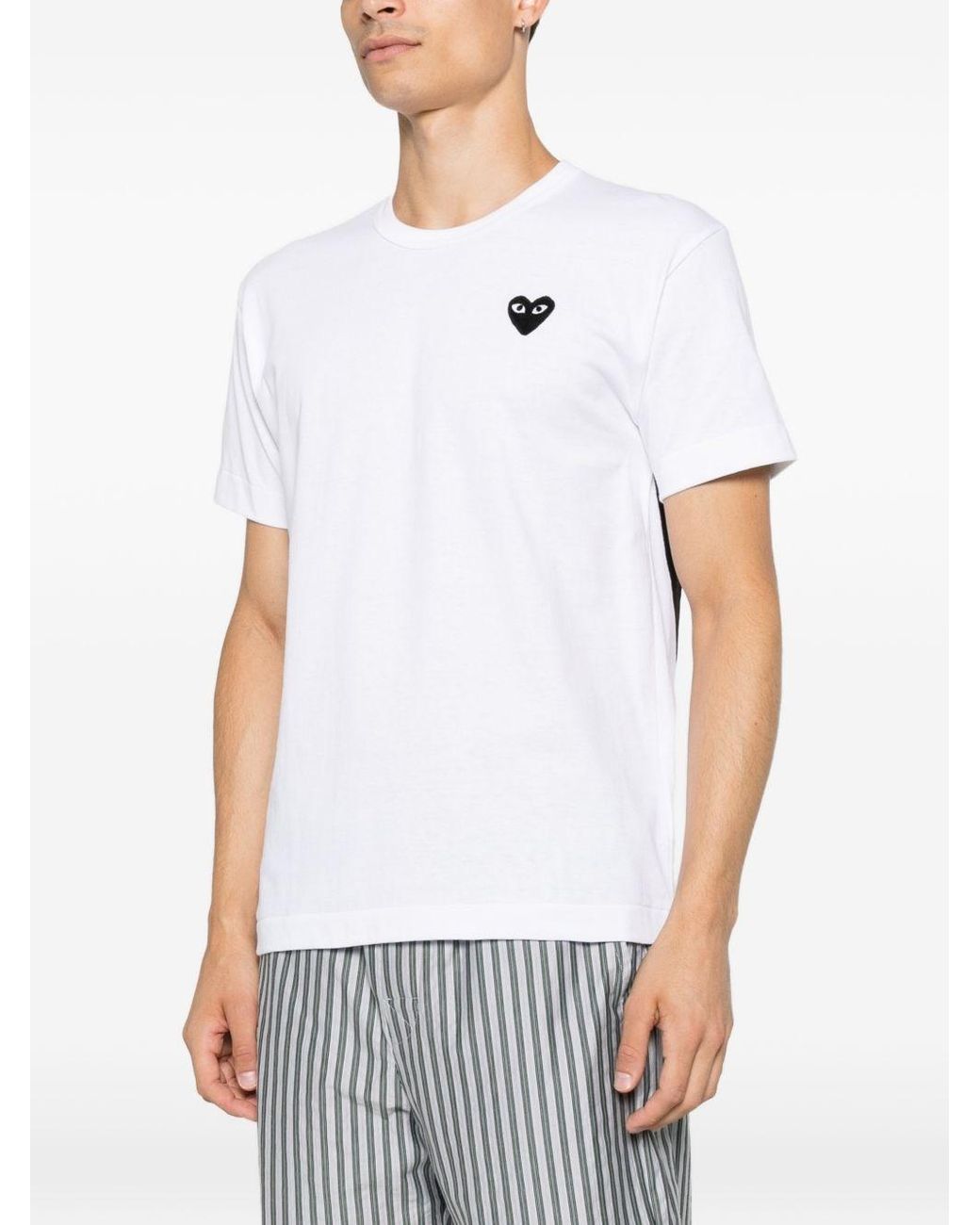COMME DES GARÇONS PLAY White Heart Cotton T-Shirt for men