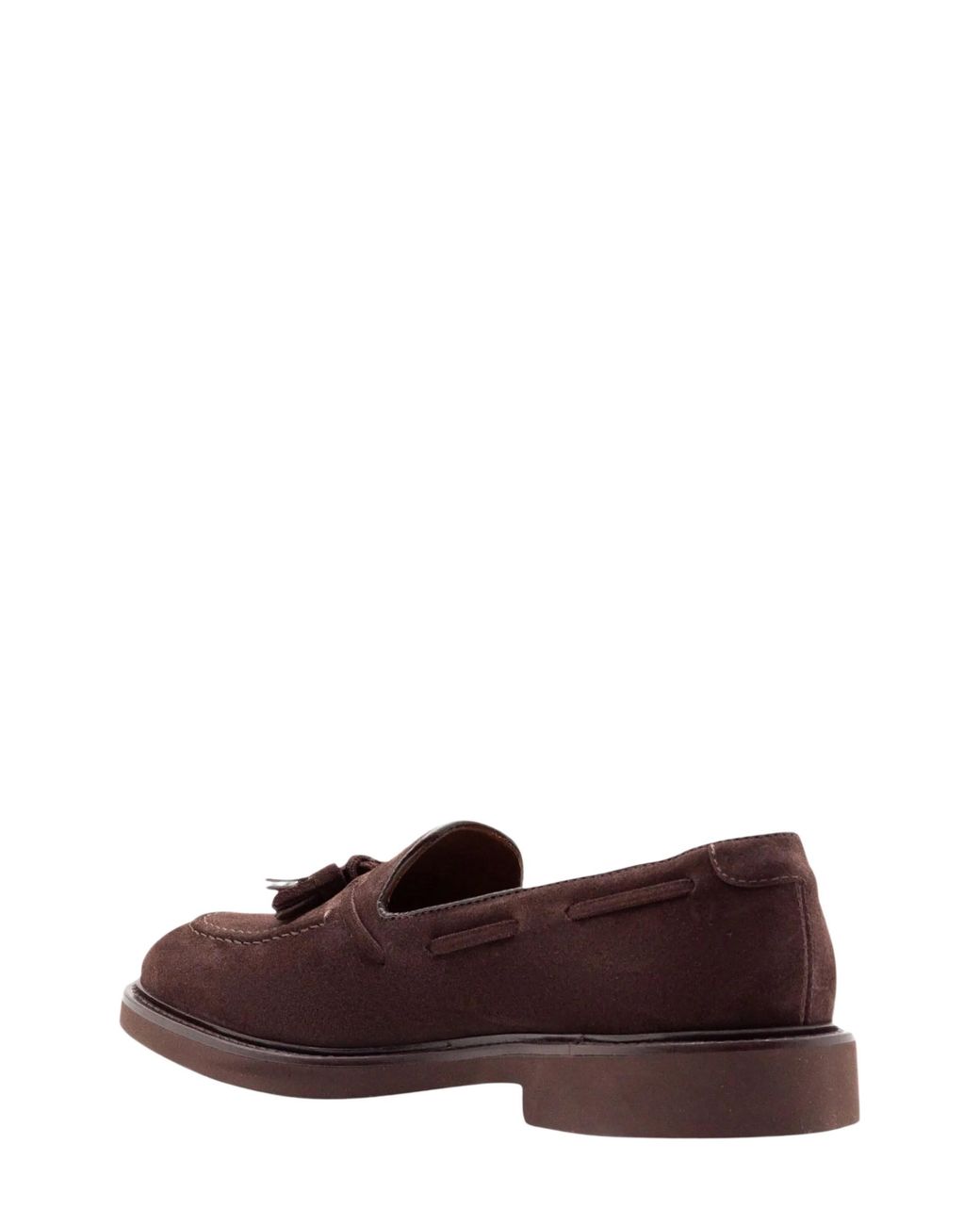 Doucal's Brown Tassel Suede Loafers for men