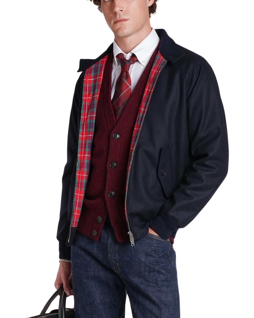 Baracuta Blue Unpadded G9 Melton Blouson Jacket for men