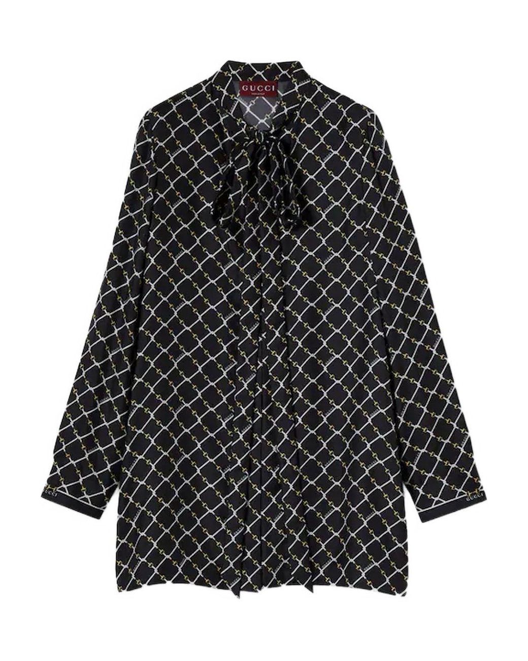 Gucci Black Printed Silk Shirt