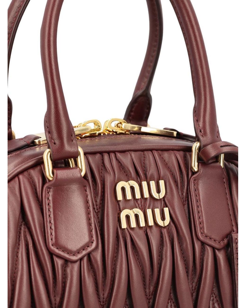 Miu Miu Purple Matelassé Leather Shoulder Bag