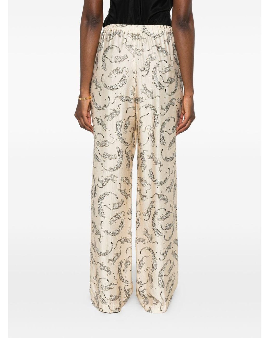 Forte_forte White Printed Drawstring Trousers