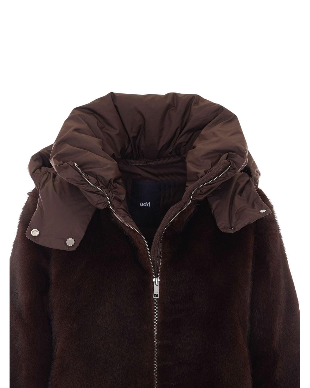 Add Black Zip-Up Faux Fur Hooded Jacket