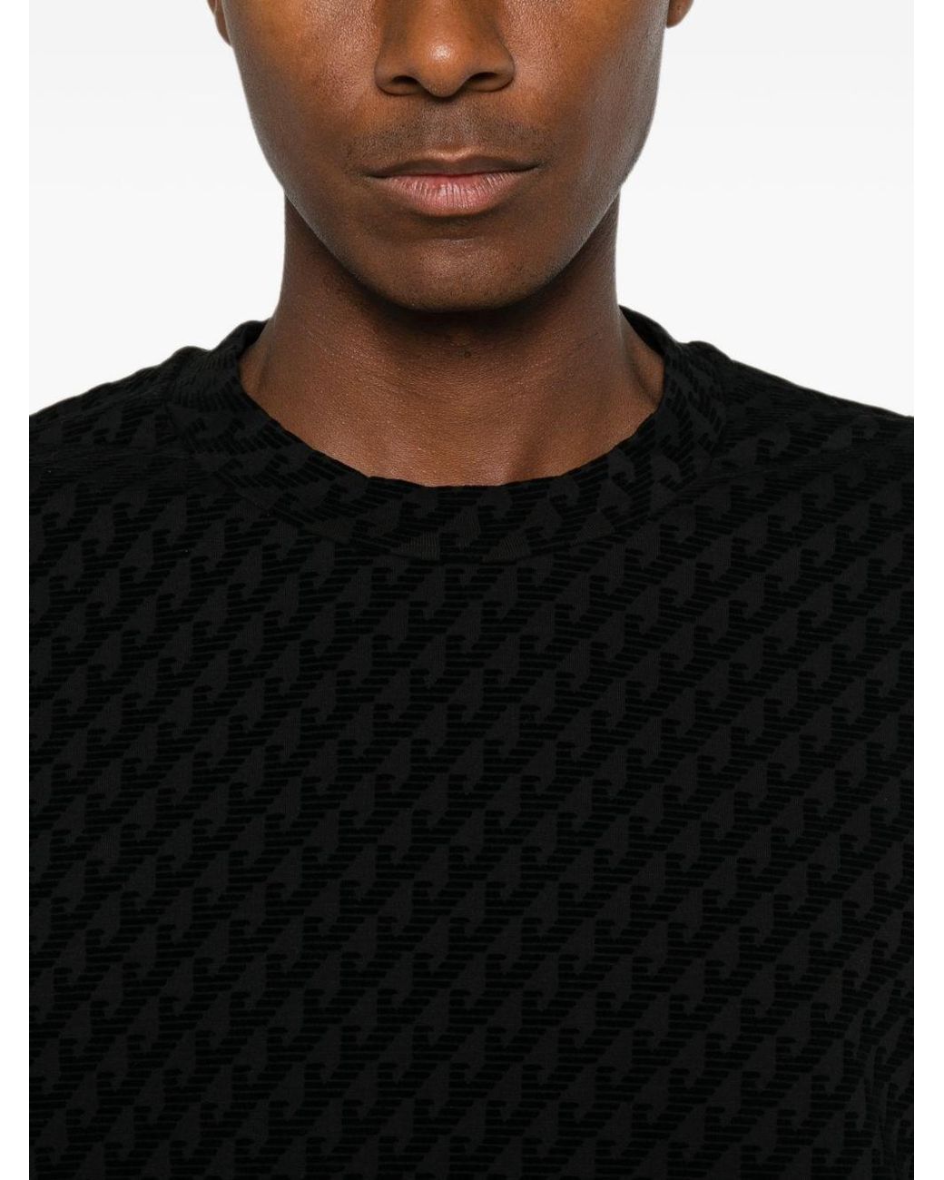 Emporio Armani Black Logo Cotton Sweatshirt for men