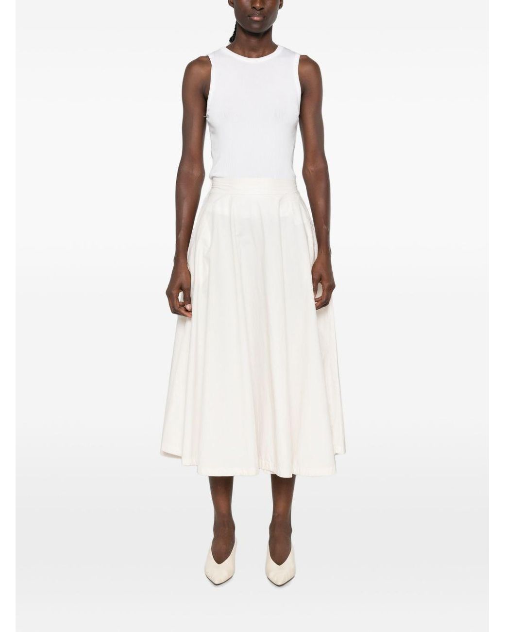 White Sand White Cotton Long Skirt