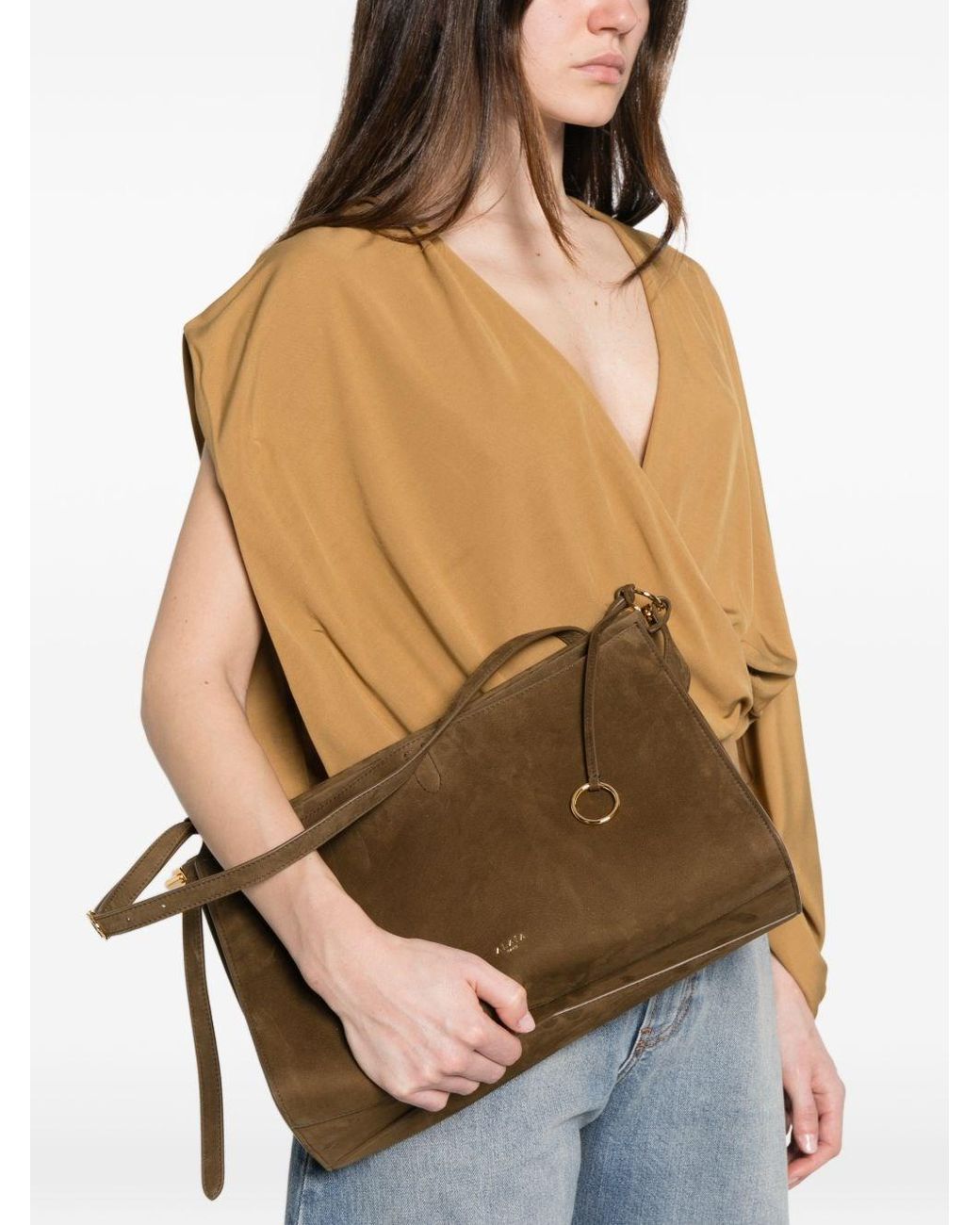 Alaïa Brown Pocket 35 Leather Shoulder Bag
