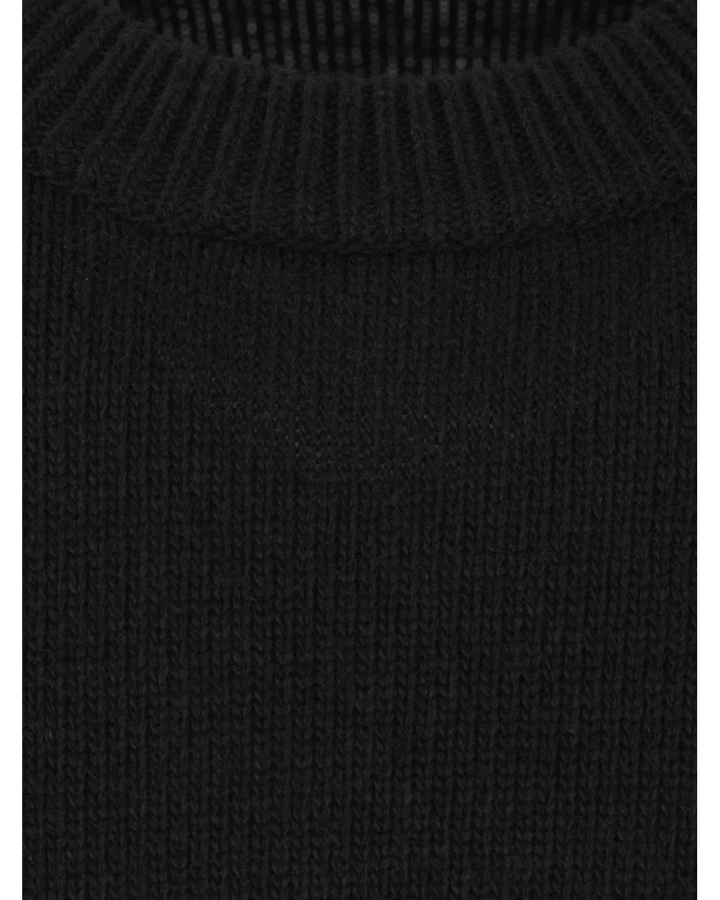 Stone Island Black Classic Crewneck Sweater With Modern Fit for men