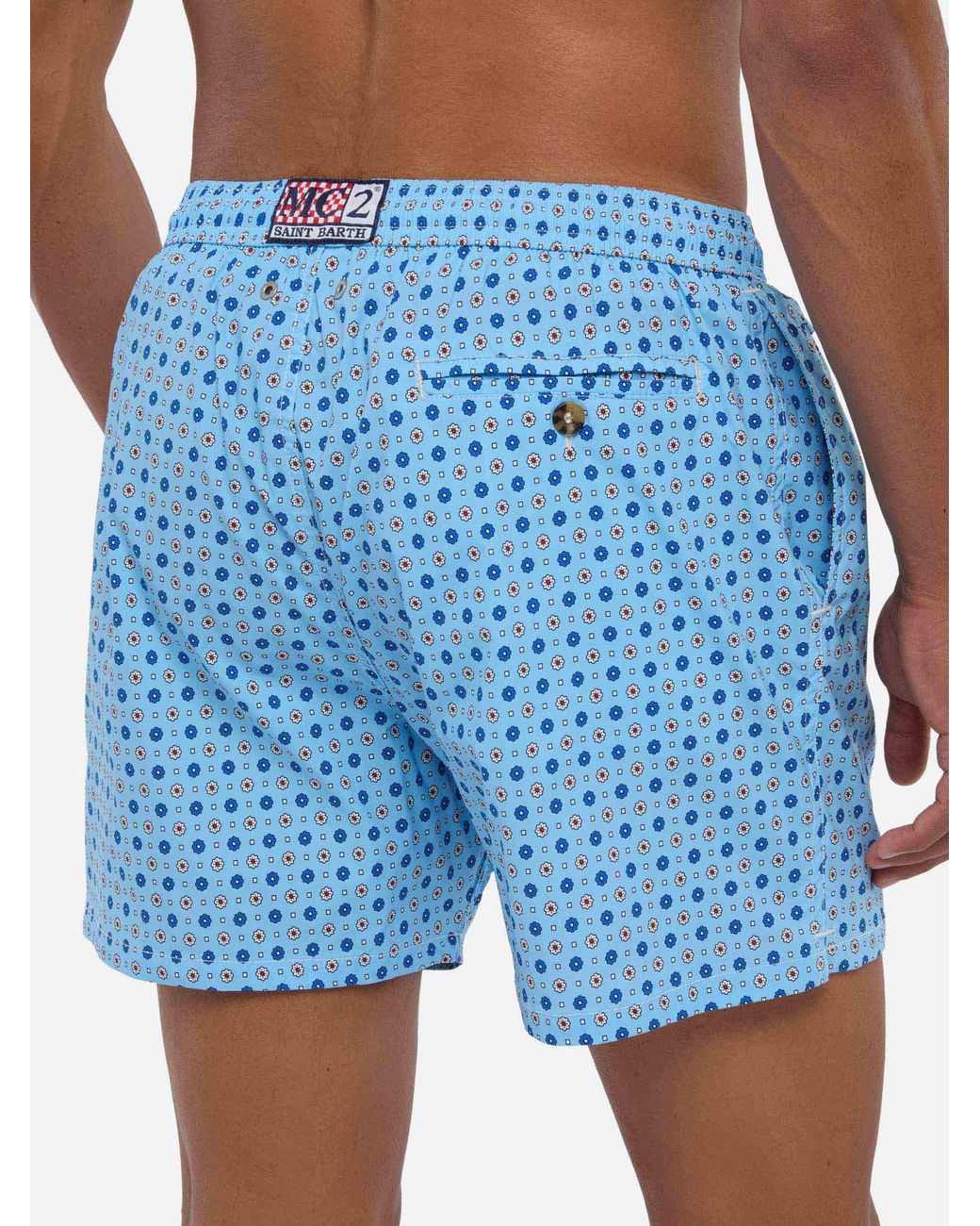 Mc2 Saint Barth Blue Lighting Micro Stretch Swimsuit for men