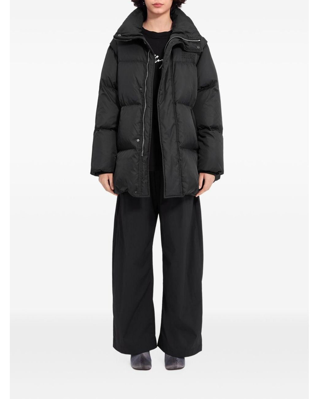 MM6 by Maison Margiela Black Midi Down Jacket