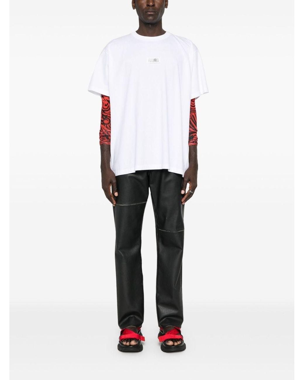 MM6 by Maison Margiela White Logo Cotton T-Shirt for men
