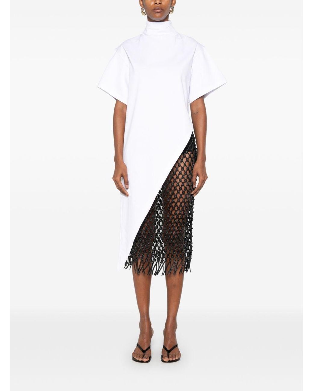 Alaïa White Cotton Asymmetric Top