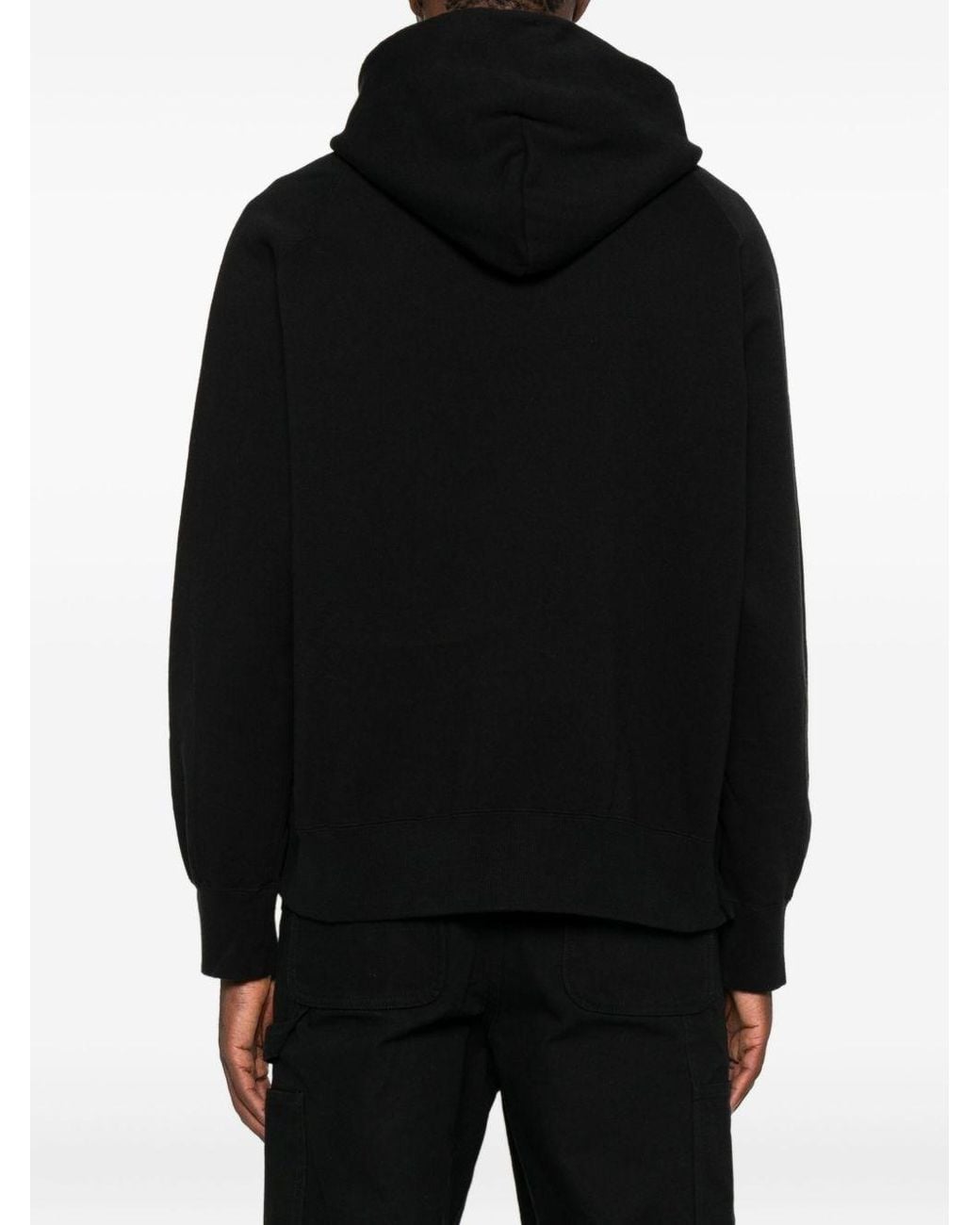 SACAI X CARHARTT WIP Black Logo Cotton Hoodie for men