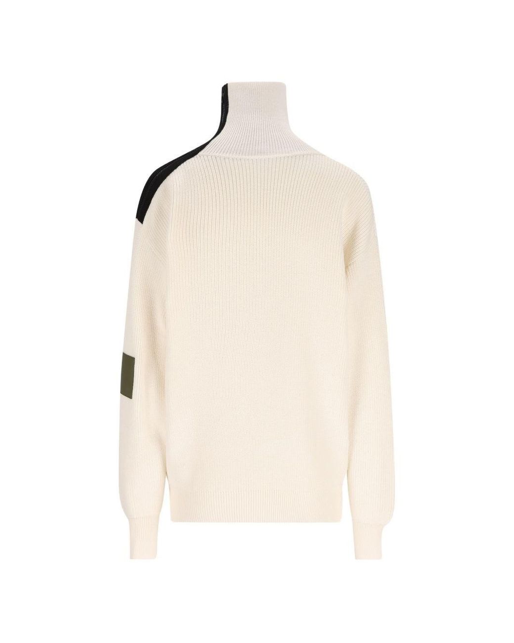 Loewe White Wool Halfzip Sweater