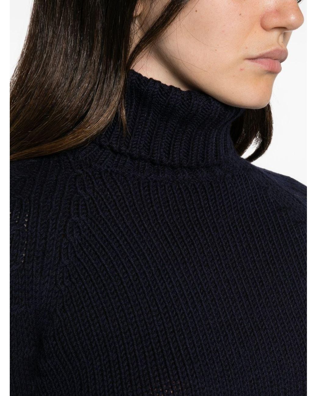 Base London Blue Wool Turtle-Neck Sweater