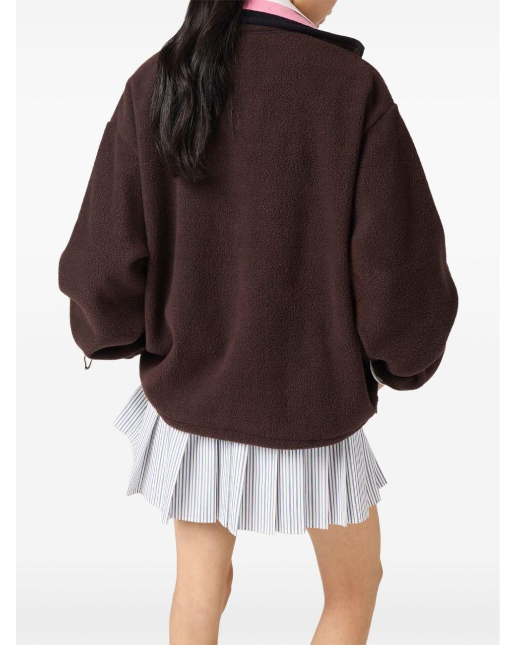 Miu Miu Brown Fleece Blouson Jacket