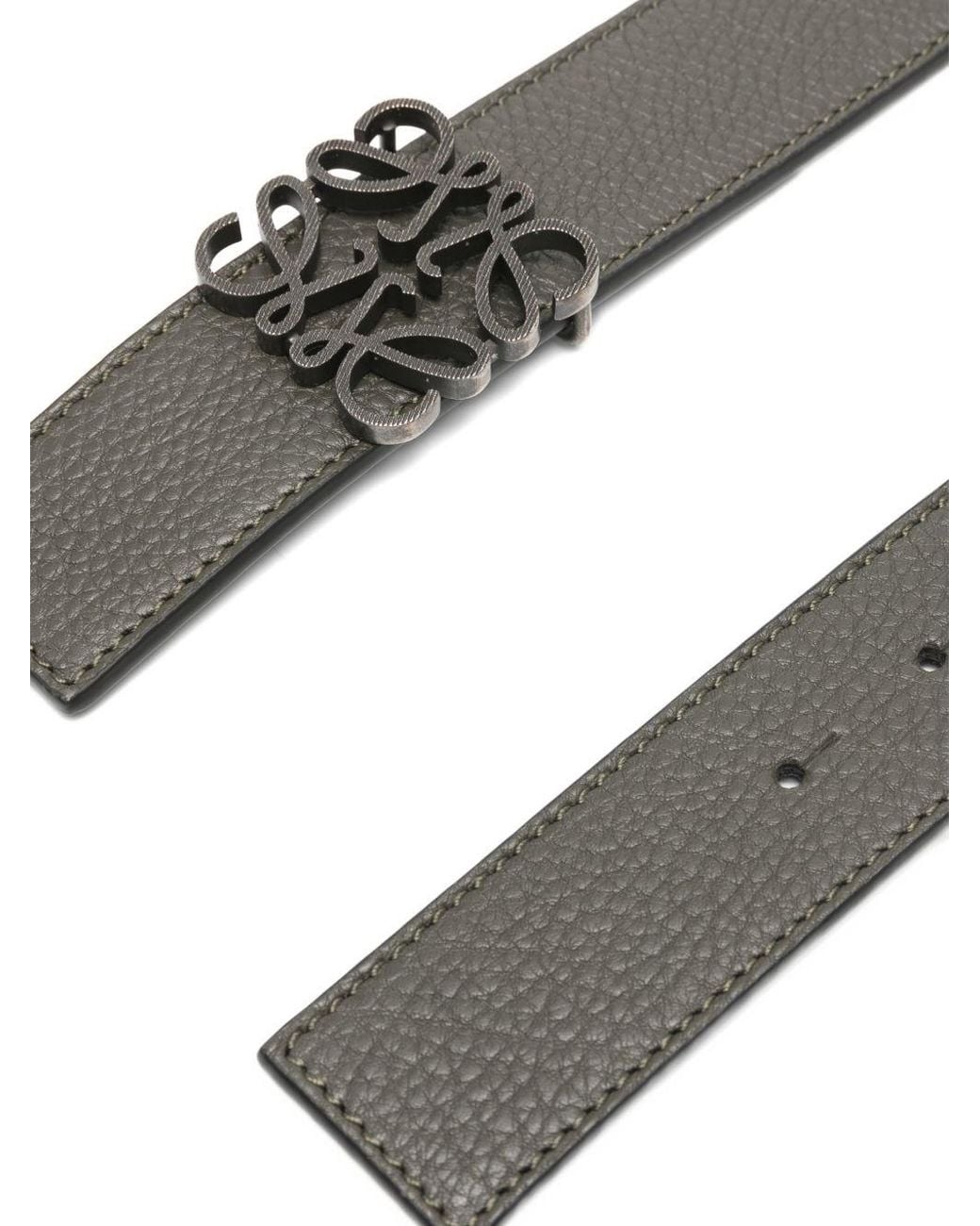 Loewe Gray Anagram Leather Belt for men