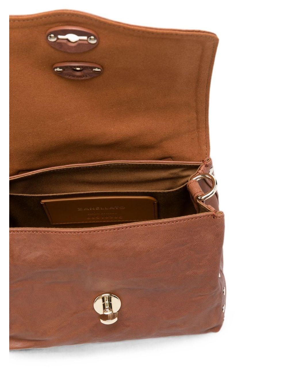 Zanellato Brown Postina Officina Baby Leather Handbag