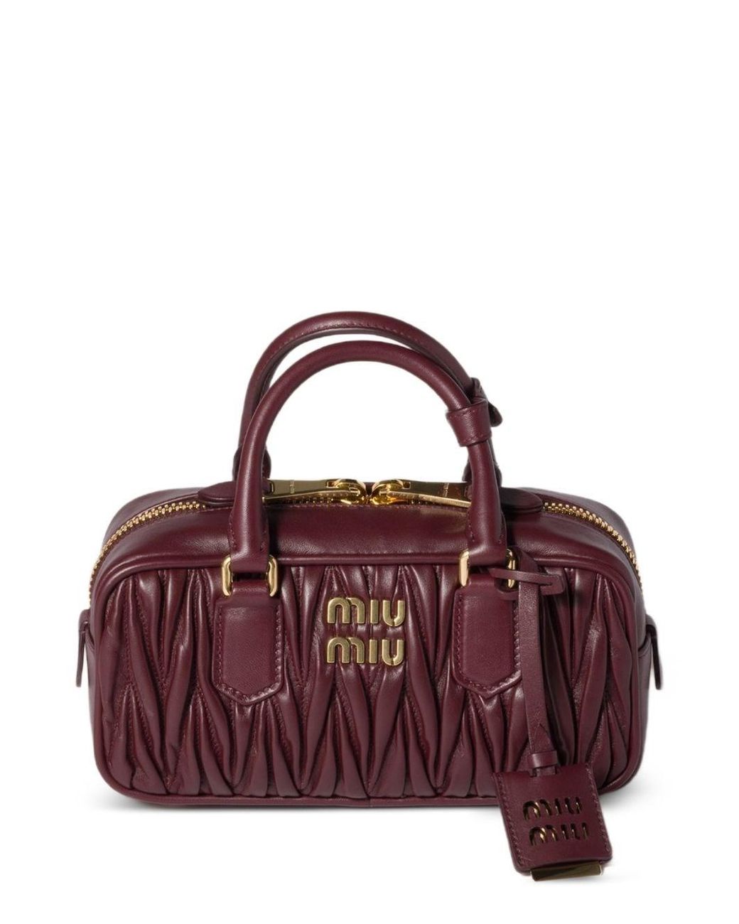 Miu Miu Purple Arcadie Matelassé Leather Tote Bag