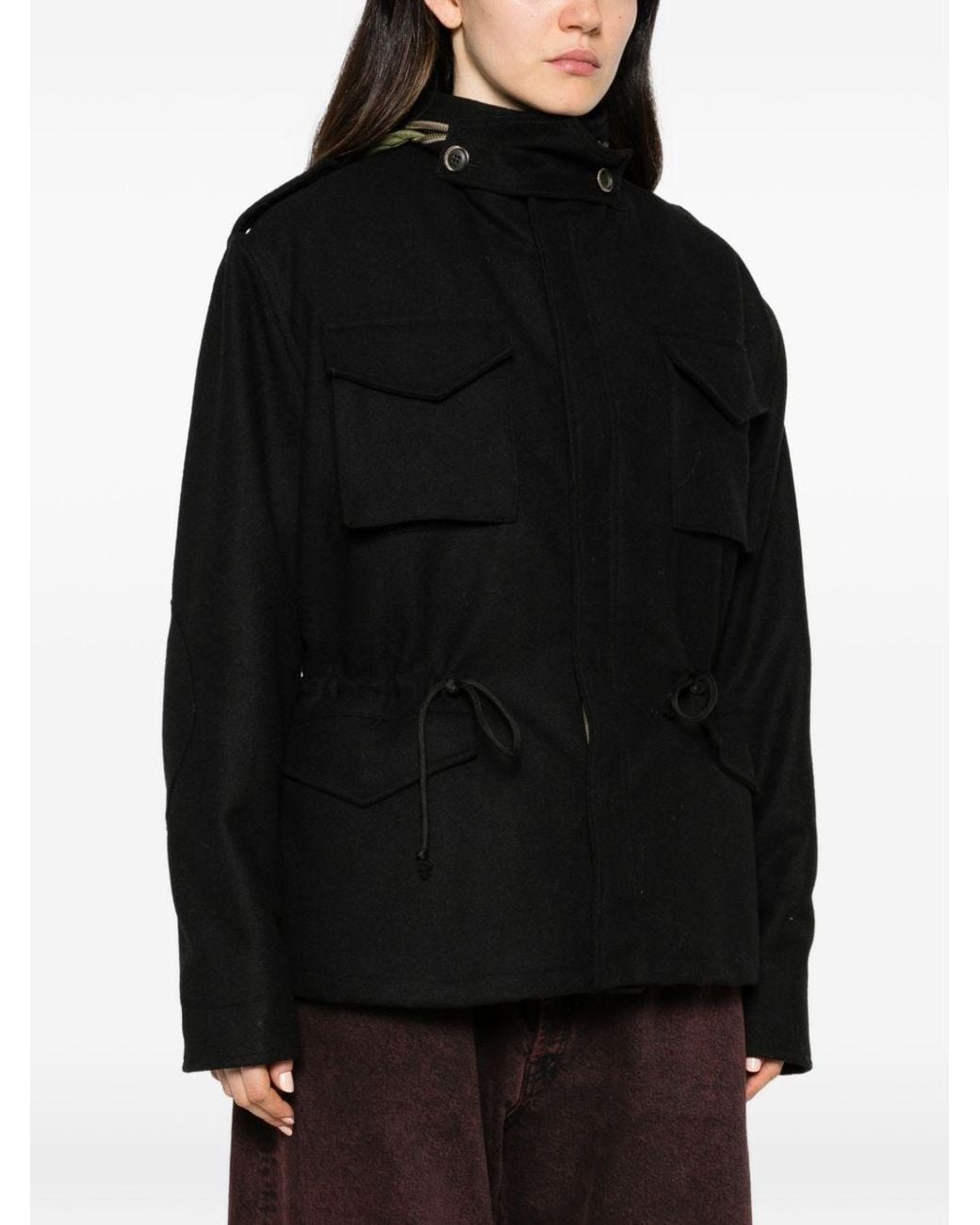 FRONT STREET 8 Black Wool Blend Field Jacket