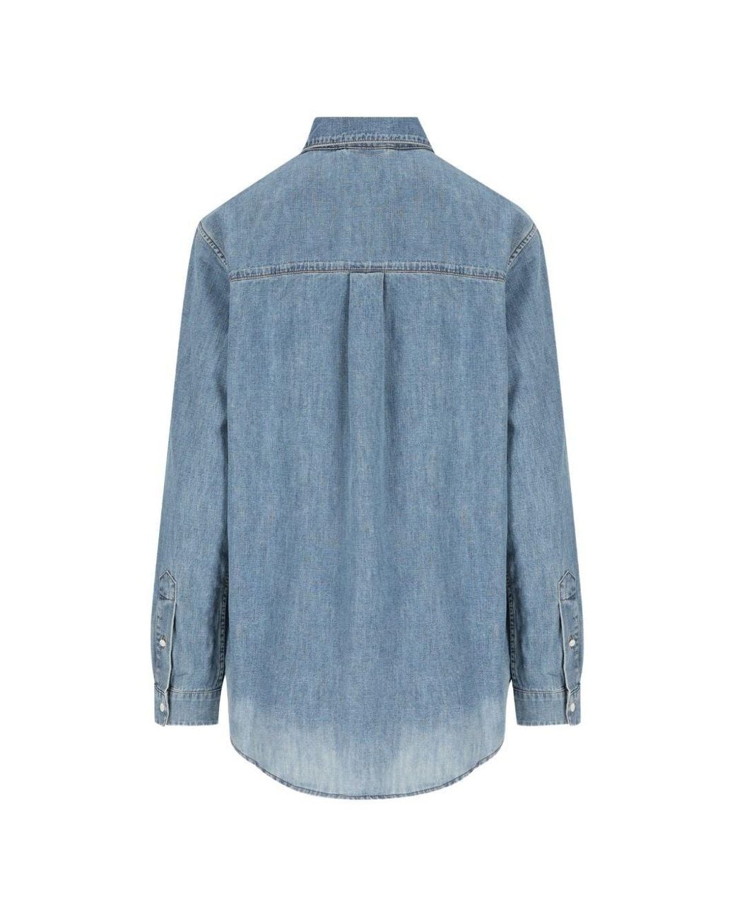 Miu Miu Blue Logo Cotton Shirt