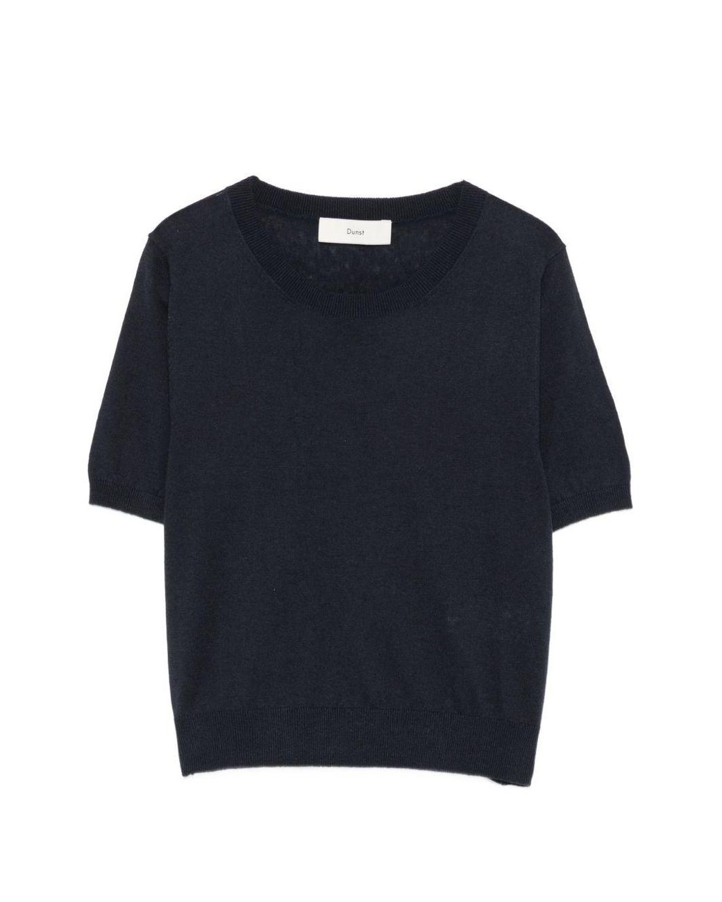 DUNST Blue Cotton And Linen T-Shirt