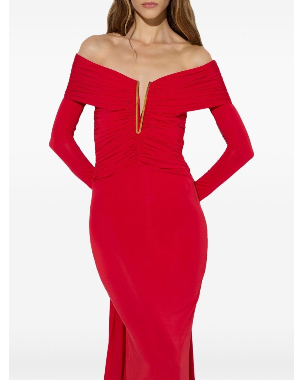 Elisabetta Franchi Red Long Dress