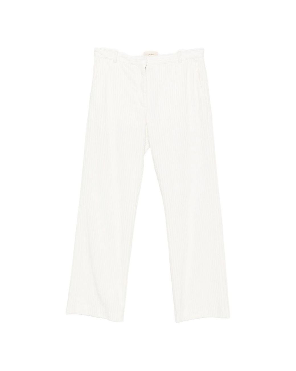 The Row White Kenton Cotton Trousers