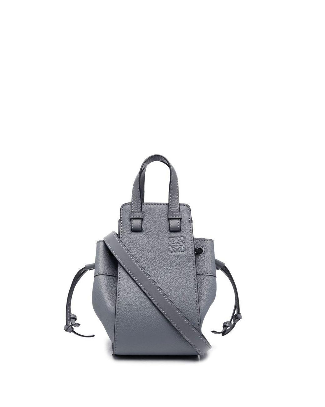 Loewe Mini Hammock Leather Handbag in Gray Lyst
