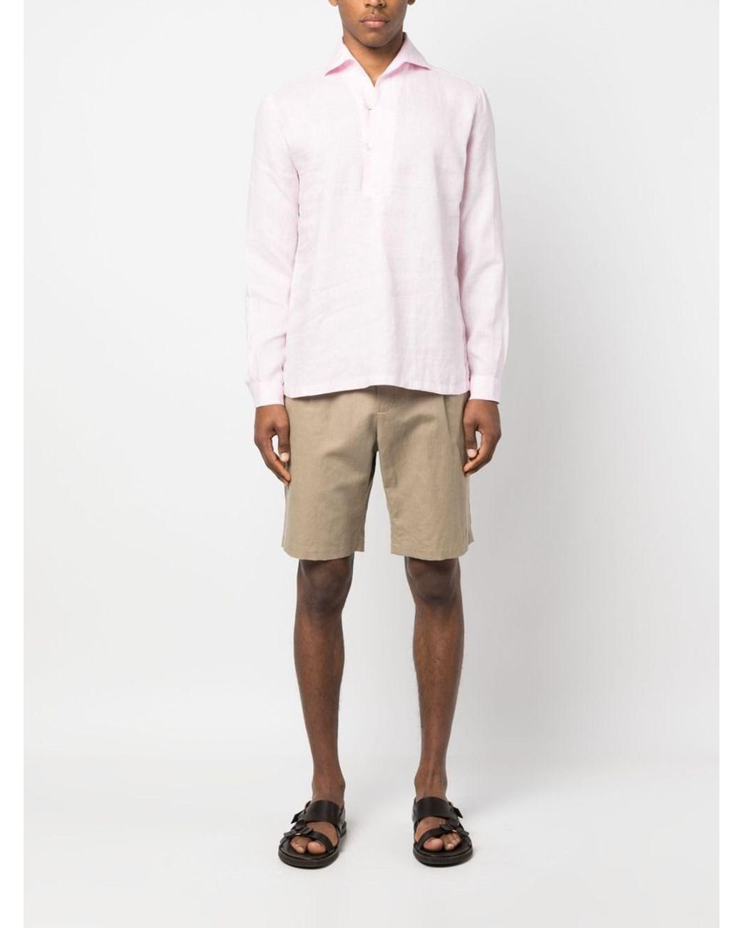 Doppiaa Pink Linen Shirt for men