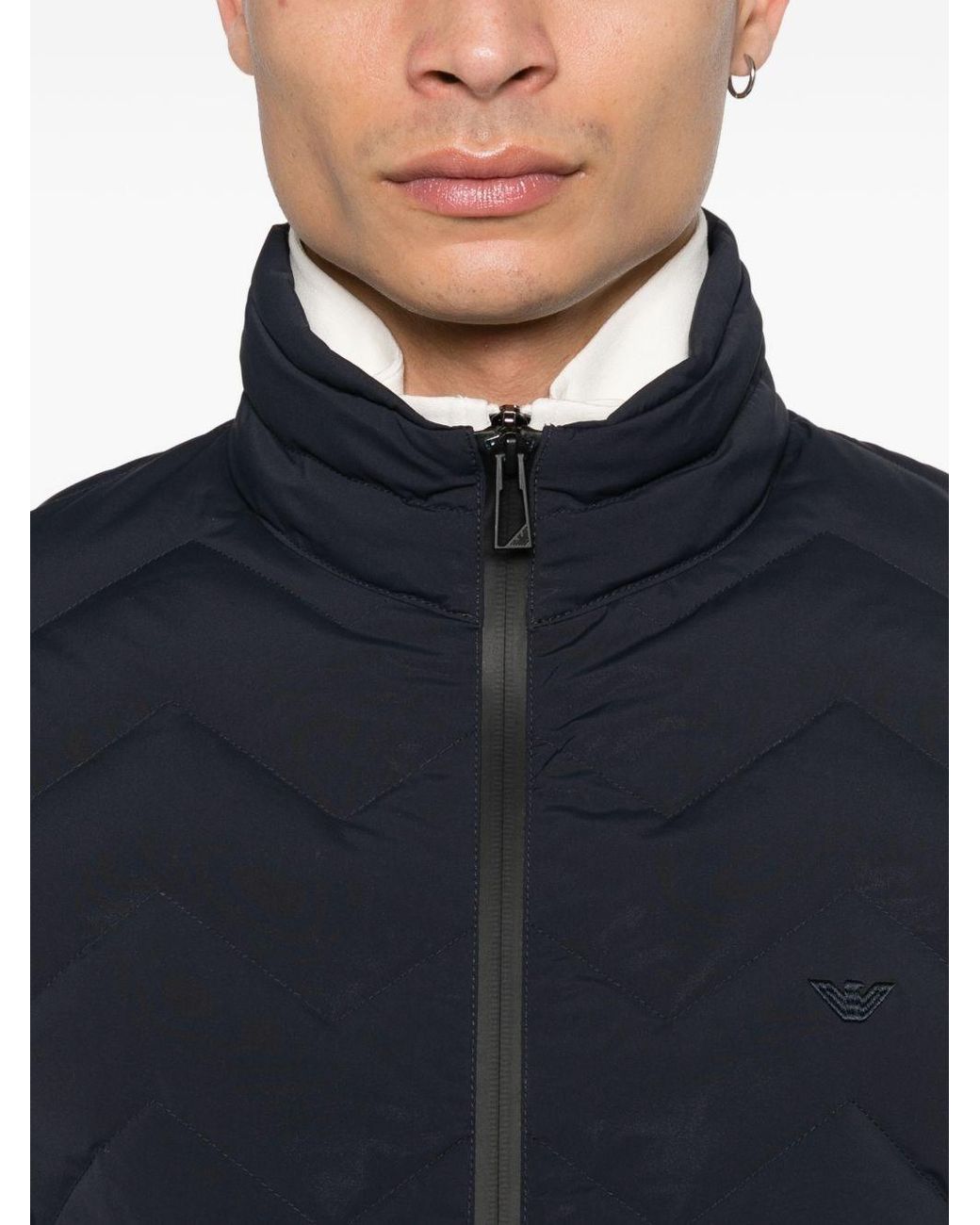 Emporio Armani Blue Nylon Down Jacket for men