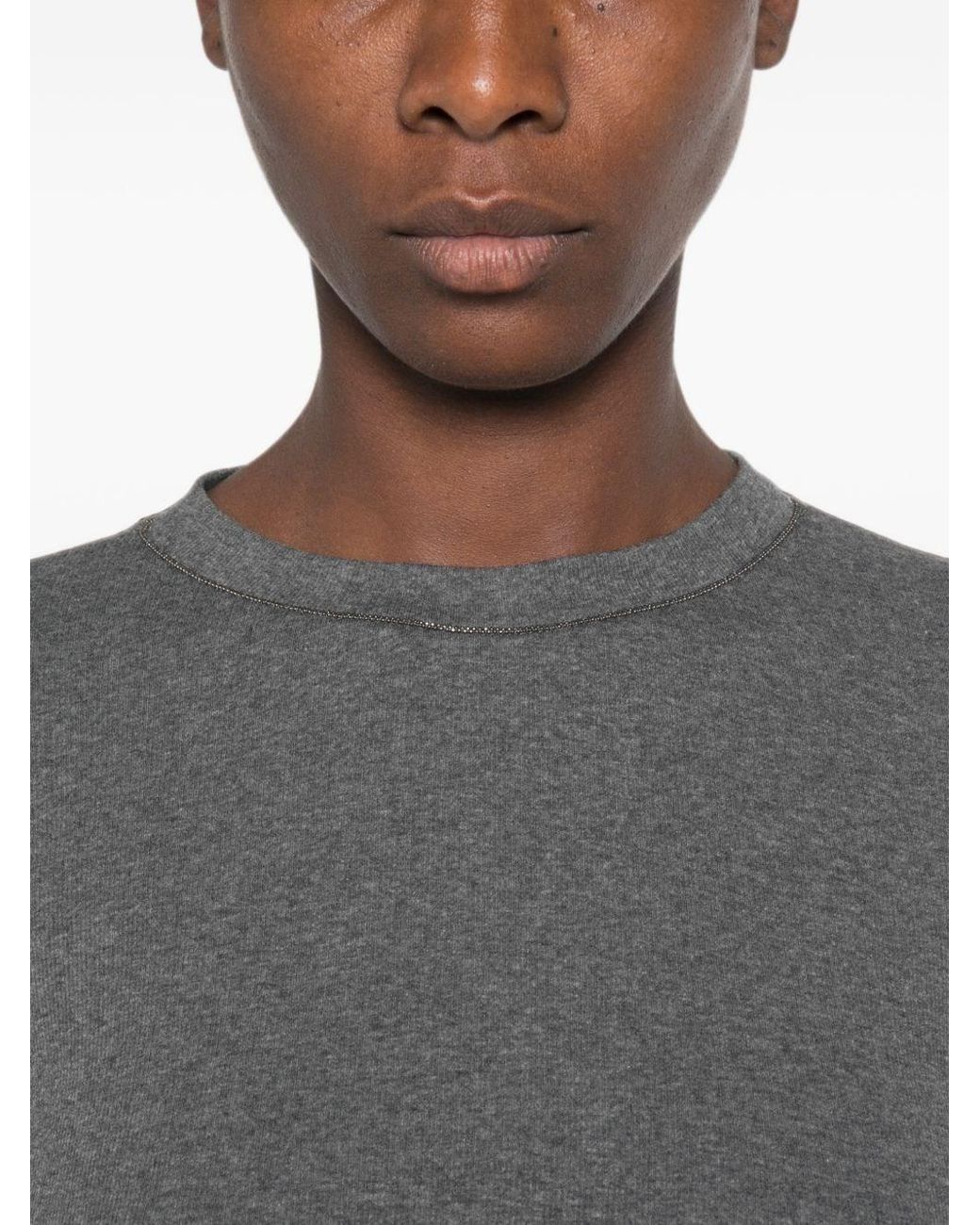 Brunello Cucinelli Gray Cotton T-Shirt