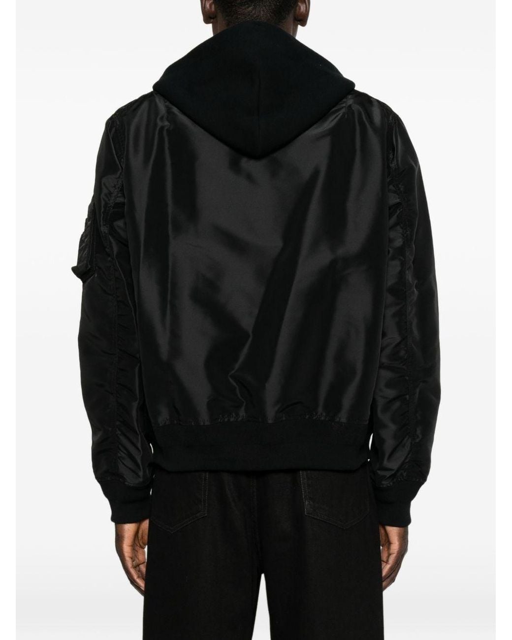 Sacai Black Zipped Sweatshirt for men