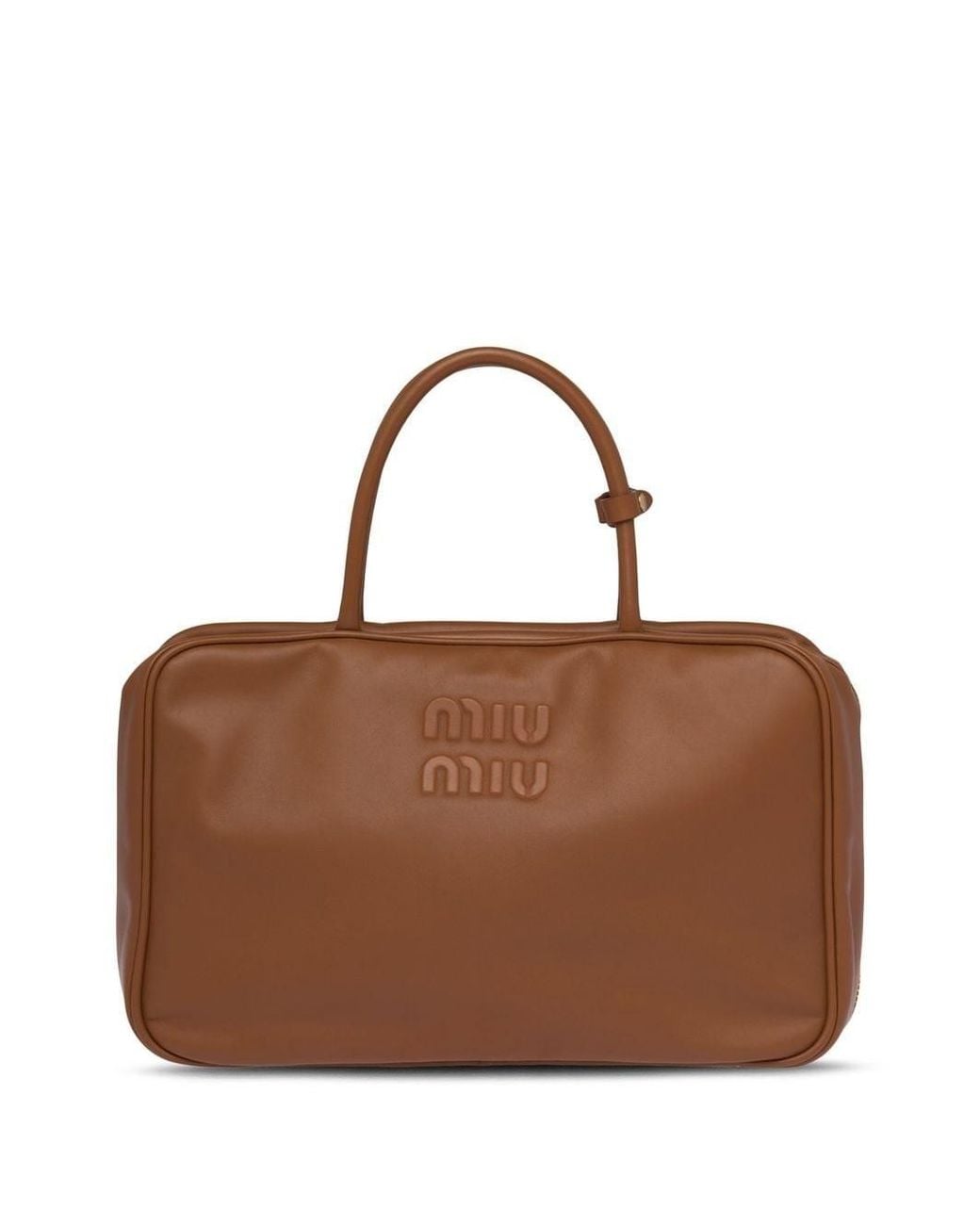 Miu Miu Brown Beau Large Leather Handbag