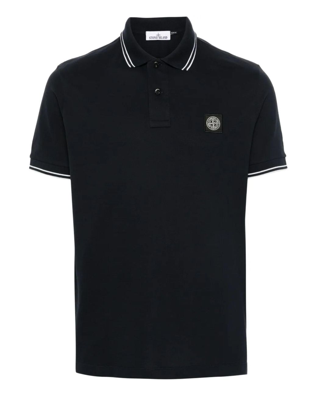 Stone Island Black Cotton Polo Shirt for men