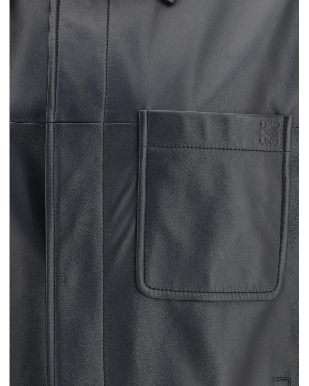 Loewe Gray Leather Jacket for men