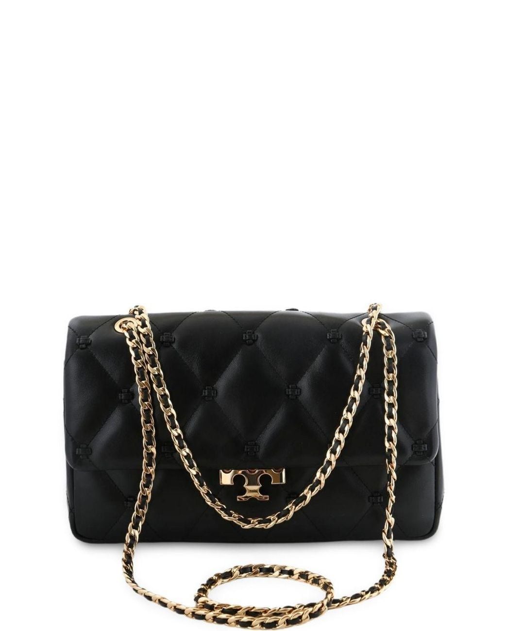 Tory Burch Black Bunny Knot Leahter Shoulder Bag