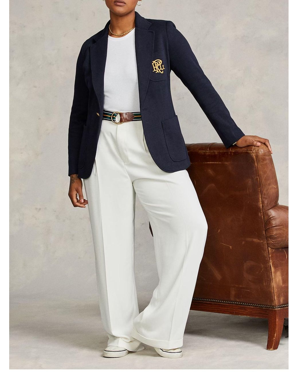 Polo Ralph Lauren Blue 26Ss Monogram Knit Blazer