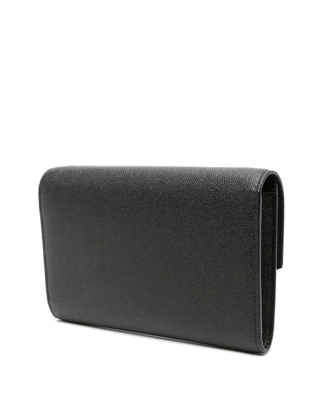 Saint Laurent Black Uptown Leather Wallet On Chain