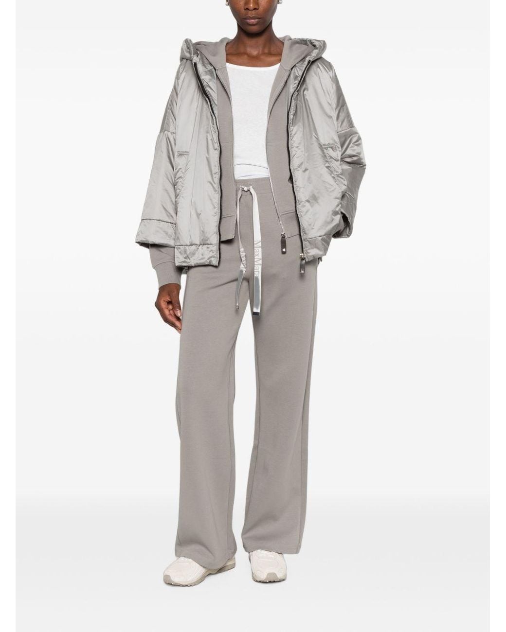 Max Mara Gray Nylon Padded Blouson Jacket