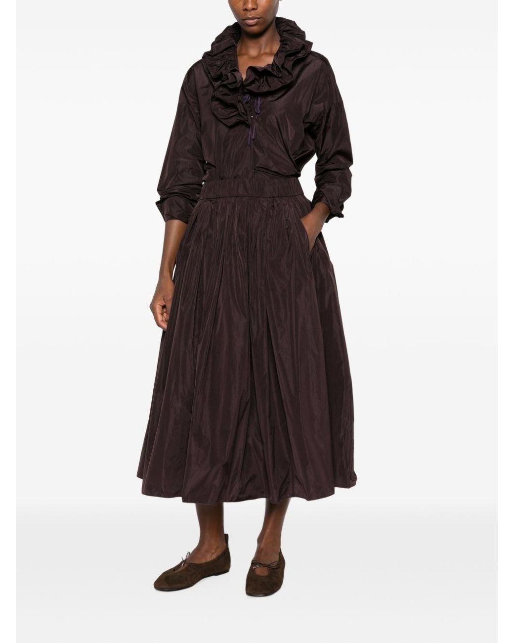 Susanne Bommer Black Ruffled Taffetas Blouse