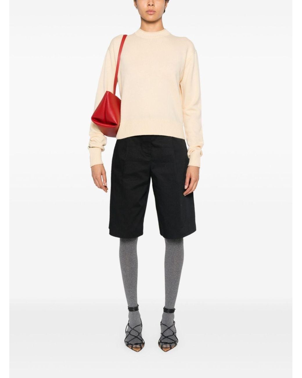 Sportmax White Wool Crewneck Sweater