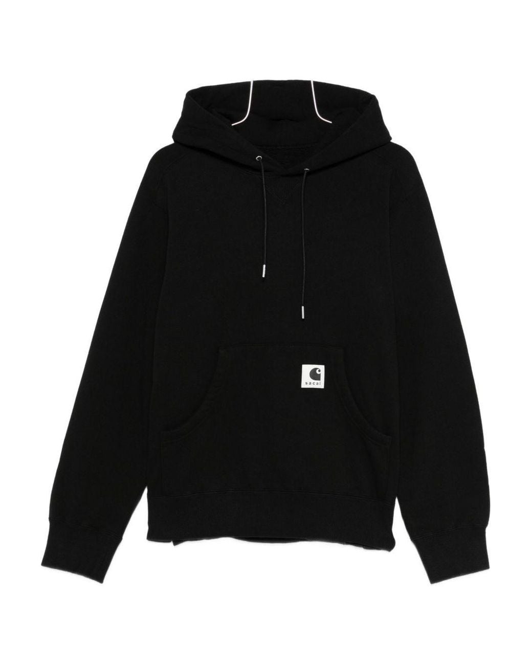 SACAI X CARHARTT WIP Black Logo Cotton Hoodie for men