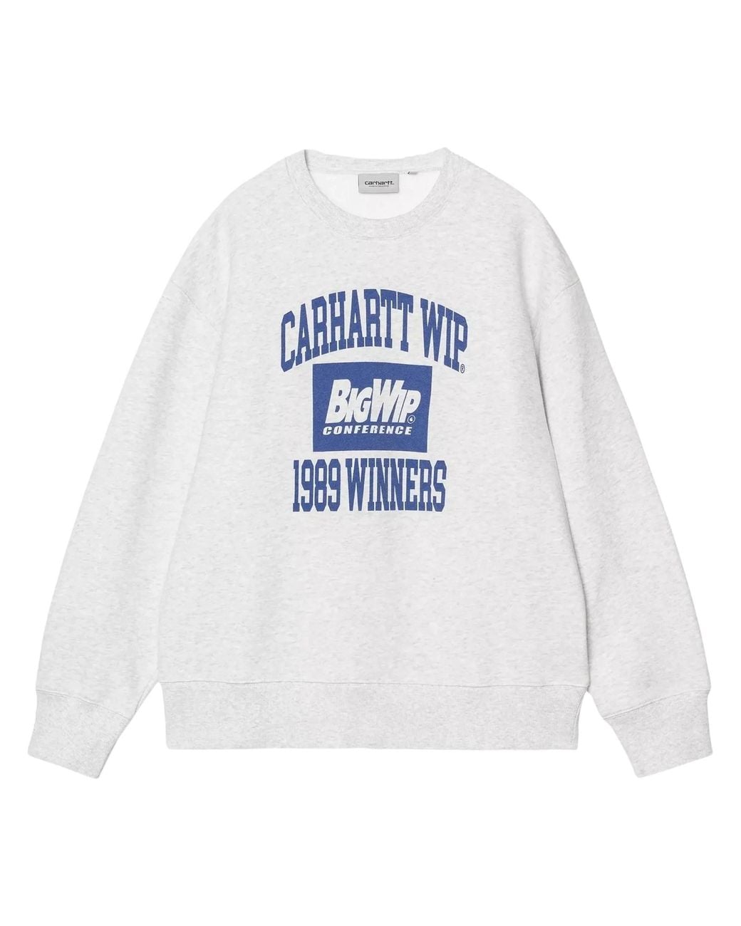 Carhartt White Relaxed-Fit Crewneck Cotton Sweatshirt With Front Contrast Print for men